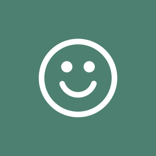 Icon 03 Simple white smiley face icon on a green background.